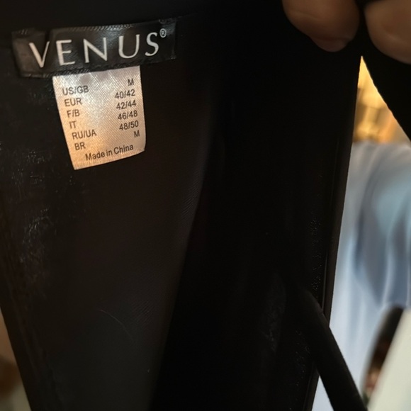 VENUS - BLACK DRAMATIC TEA- FRONT LENGTH MAXI WITH CENTER RUFFLE HIGH LOW DRESS - Picture 3 of 6